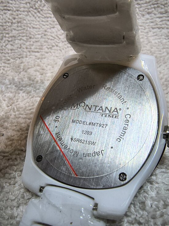 Montana Silversmiths Watch Purple Crystal Ring Dial Date White Band New Bat Mint main image 6